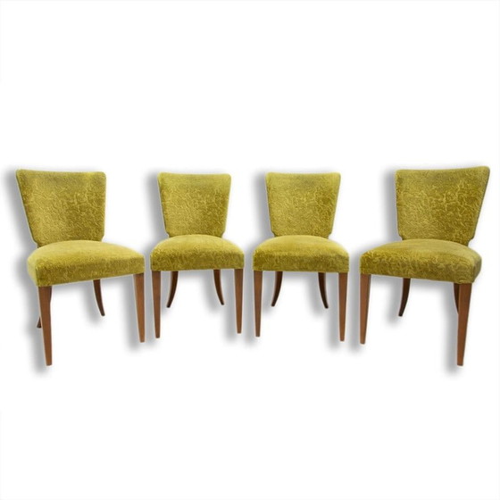 Image 1 of Set of 4 vintage Art Deco dining chairs H-214 by Jindrich Halabala for Úp Závody, 1950s