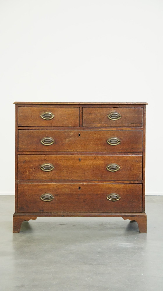 Image 1 of Oak Antique Chest of Drawers With 5 Drawers