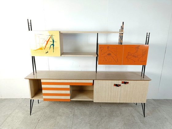 Image 1 of Mid century italian free standing wall unit