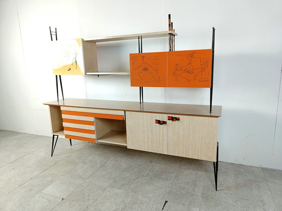 Image 1 of Mid century italian free standing wall unit