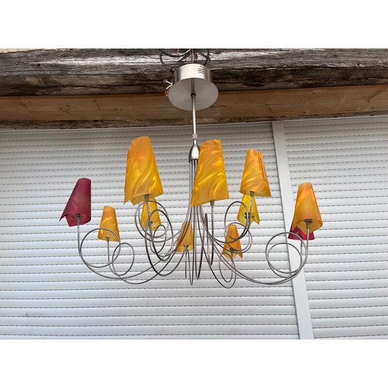 Image 1 of Vintage silver chandelier by Maison le Dauphin, 1990