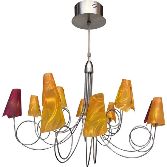 Image 1 of Vintage silver chandelier by Maison le Dauphin, 1990