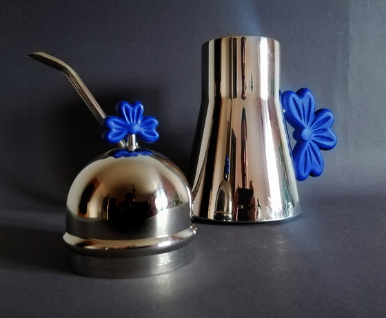 Image 1 of Prandelli Italy 'Giovani' Postmodern Coffee Pot + Sugar Bowl 1990S