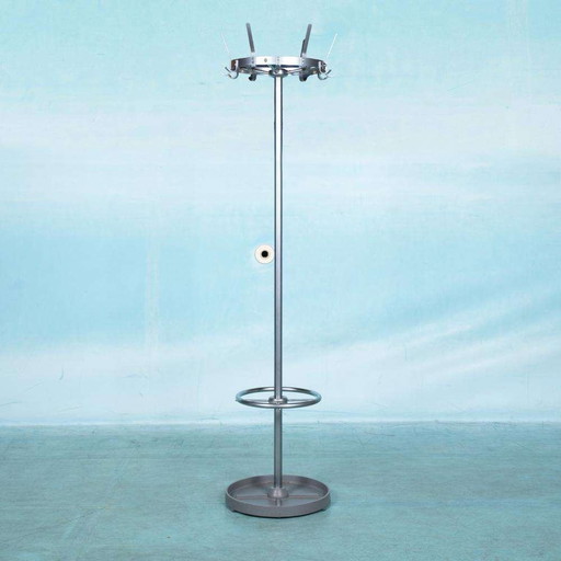 Vintage standing coat rack sixties, minimalist steel coat rack