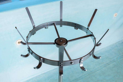 Vintage standing coat rack sixties, minimalist steel coat rack