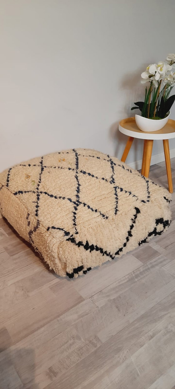 Image 1 of Coussin de siège en laine Azilal pouf