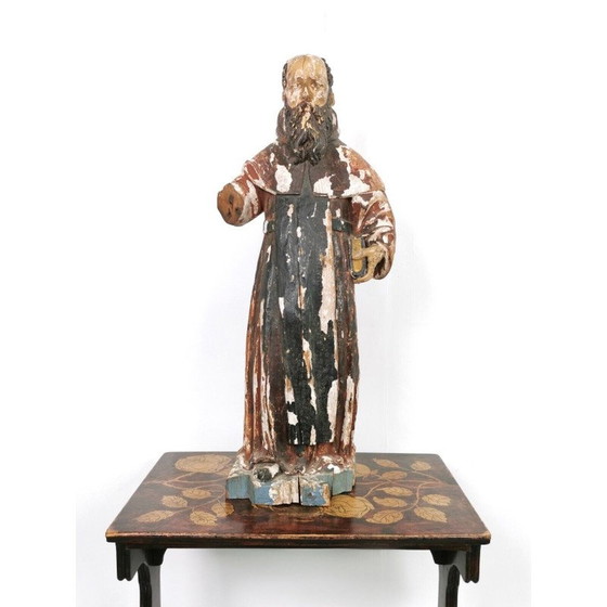 Image 1 of Mid century Southern European polychrome Saint religious figure