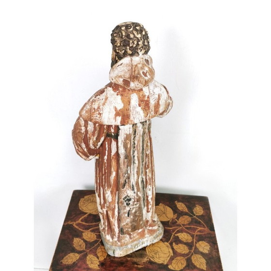 Image 1 of Mid century Southern European polychrome Saint religious figure