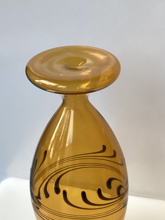 Image 1 of Thuringian Glass Art Amber vase from Lauscha