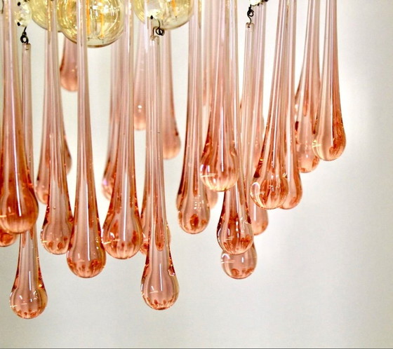 Image 1 of Murano Glass Peg Chandelier Hollywood Regency