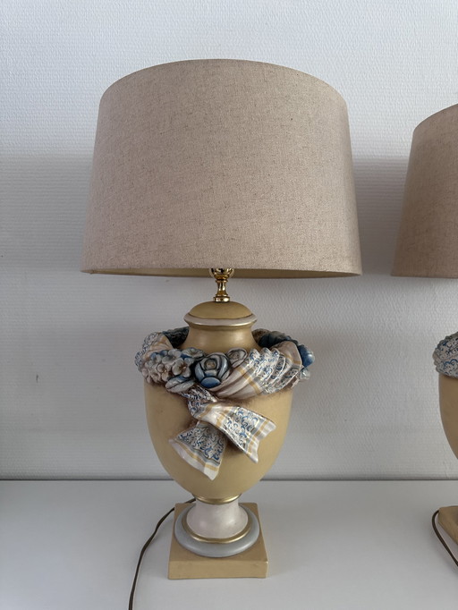 2x Vintage Italian Lamp Set