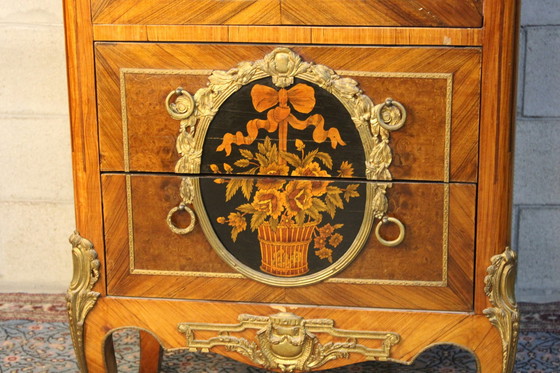 Image 1 of Marquetry Prticular Display Cabinet 