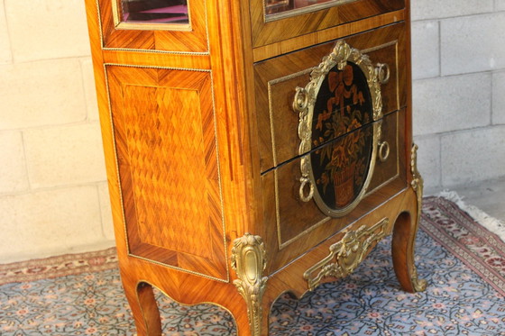 Image 1 of Marquetry Prticular Display Cabinet 