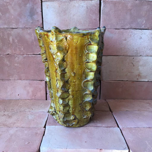 Tamegroute Glazed Earthenware Pottery Vase