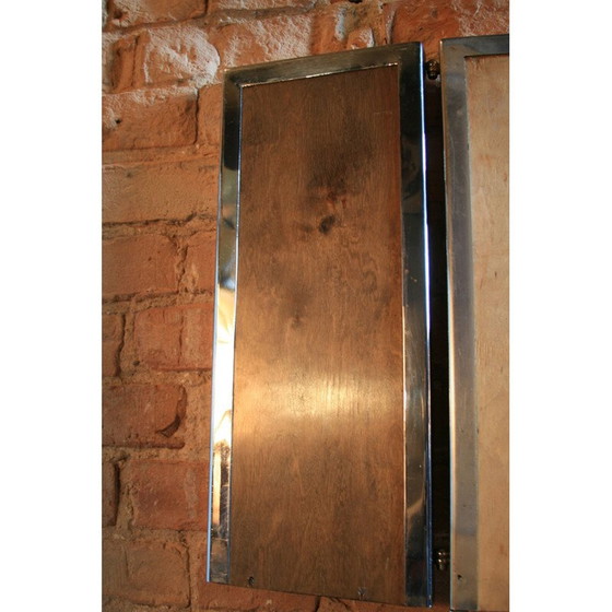 Image 1 of Vintage folding mirror in thick steel, Poland 1930
