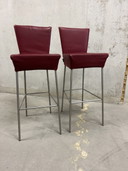 2x Label Orea Bar chair red leather