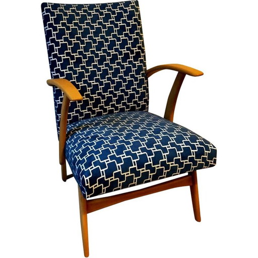 Vintage Dutch beechwood armchair, 1950