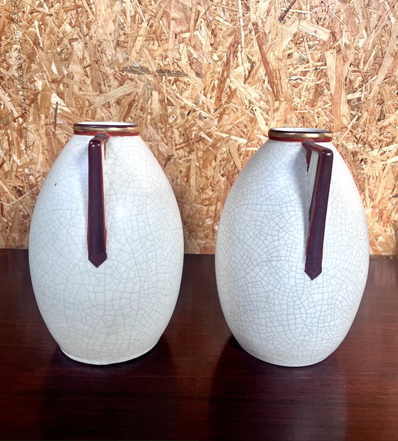 Image 1 of Pair Of Art Deco Ceramic Vases, 1930s