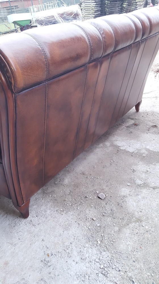 Image 1 of Divano in pelle vintage con poltrone