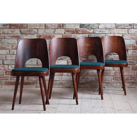 Image 1 of Set of 4 vintage dining chairs in Kvadrat fabric by Oswald Haerdtl, 1950s