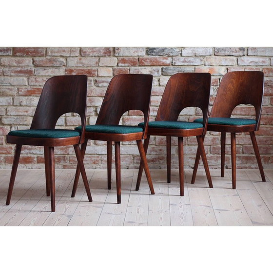 Image 1 of Set of 4 vintage dining chairs in Kvadrat fabric by Oswald Haerdtl, 1950s