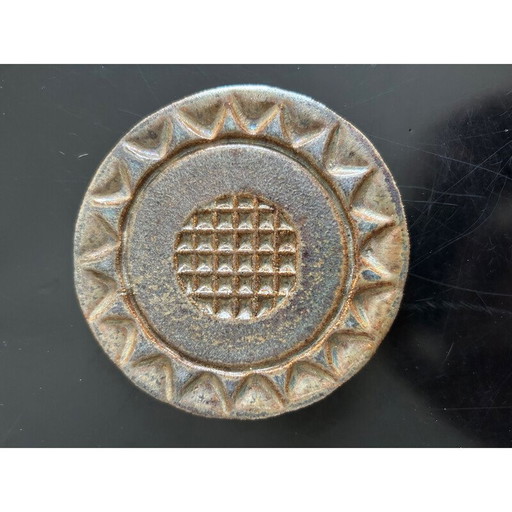 Set of 4 vintage stoneware trivets, 1970