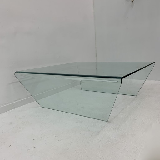 Table basse en verre post-moderne, années 1980