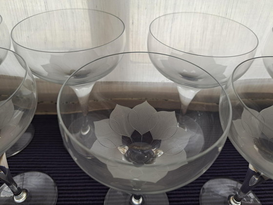 Image 1 of 19x Studio Rosenthal Collection Lotus Motif Crystal Glasses