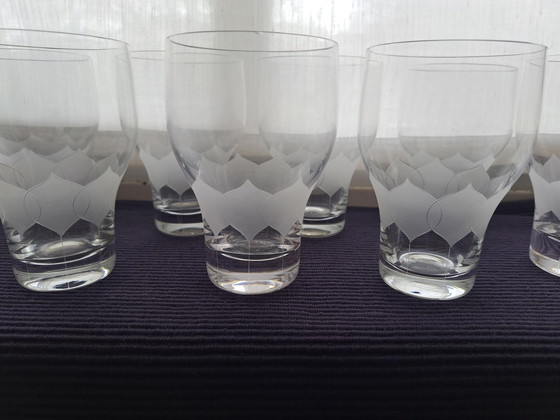 Image 1 of 19x Studio Rosenthal Collection Lotus Motif Crystal Glasses