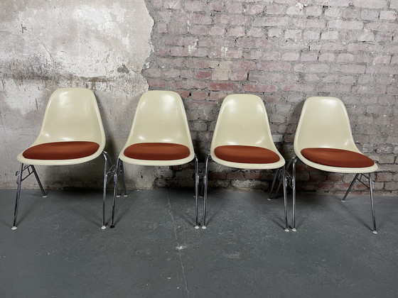 Image 1 of 4x Vitra Herman Miller DSS fiberglass chair by Charles & Ray Eames