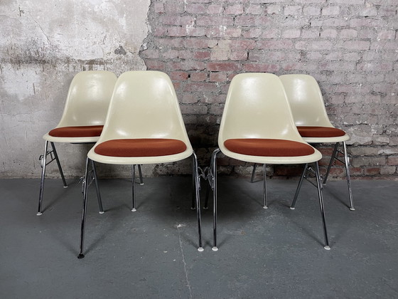 Image 1 of 4x Vitra Herman Miller DSS fiberglass chair by Charles & Ray Eames