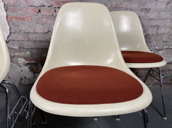 Image 1 of 4x Vitra Herman Miller DSS fiberglass chair by Charles & Ray Eames