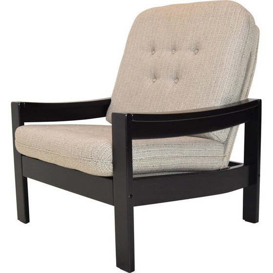 Image 1 of Vintage fabric and wood armchair for Hikor Písek, Czechoslovakia 1980