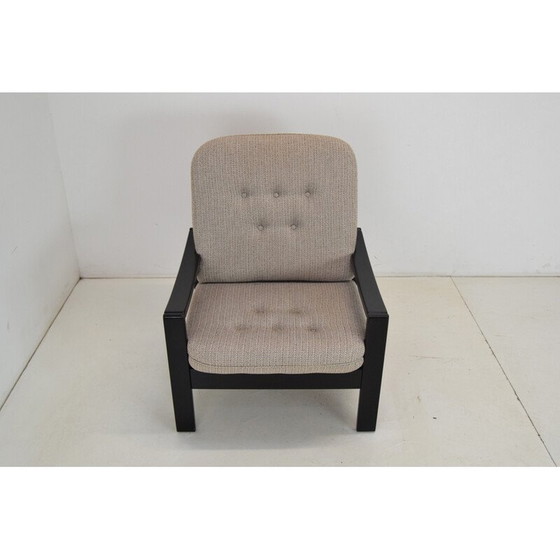 Image 1 of Vintage fabric and wood armchair for Hikor Písek, Czechoslovakia 1980