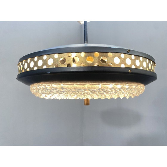 Image 1 of Vintage Space age metal and brass pendant lamp by Ludib Bratislava, Czechoslovakia 1970