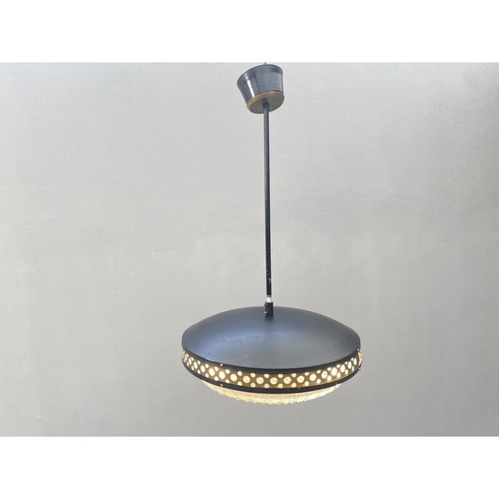 Image 1 of Vintage Space age metal and brass pendant lamp by Ludib Bratislava, Czechoslovakia 1970