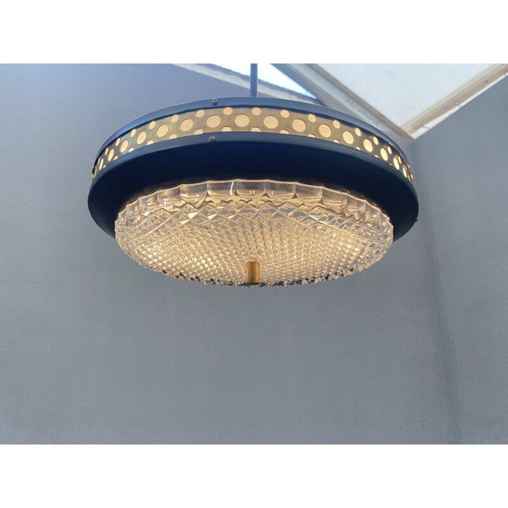 Image 1 of Vintage Space age metal and brass pendant lamp by Ludib Bratislava, Czechoslovakia 1970