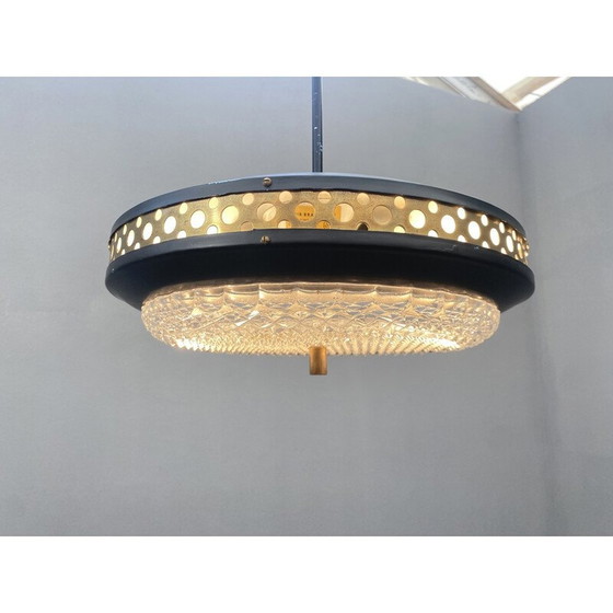 Image 1 of Vintage Space age metal and brass pendant lamp by Ludib Bratislava, Czechoslovakia 1970
