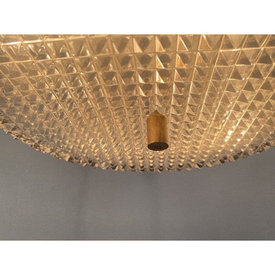 Image 1 of Vintage Space age metal and brass pendant lamp by Ludib Bratislava, Czechoslovakia 1970
