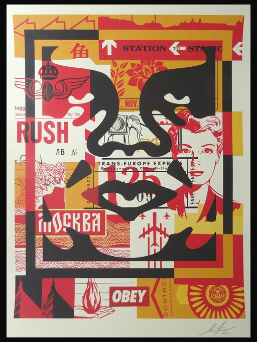 Shepard Fairey - (Obey) - Face Collage Ii - Offset - Hand-signed