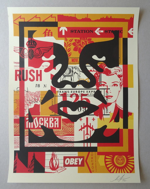 Shepard Fairey - (Obey) - Face Collage Ii - Offset - Hand-signed