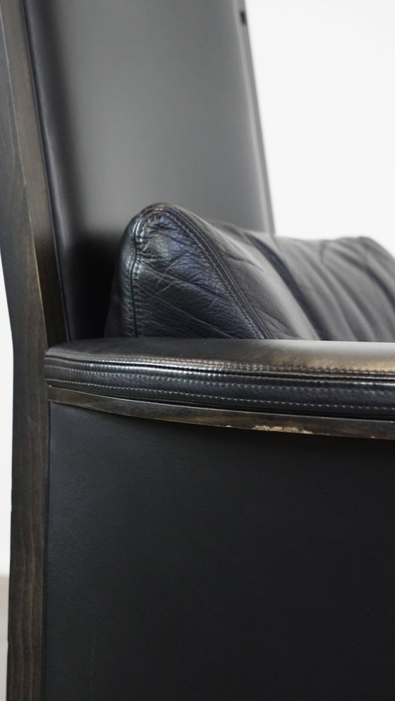 Image 1 of Black Beef Leather Design Armchair From Giorgetti