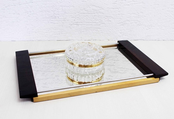 Image 1 of Mirror tray in wood and metal