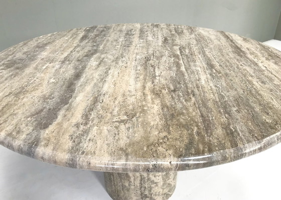 Image 1 of Modern Grey Travertine dining table