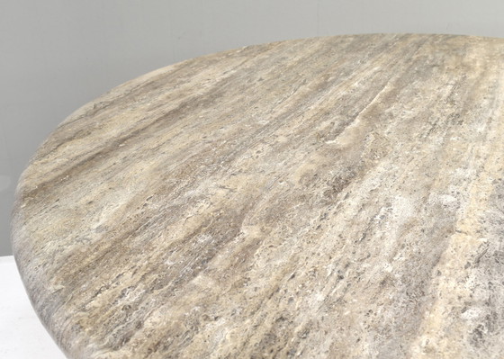 Image 1 of Modern Grey Travertine dining table