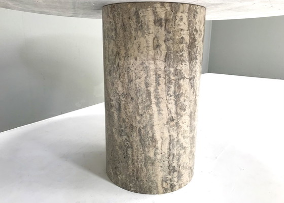 Image 1 of Modern Grey Travertine dining table