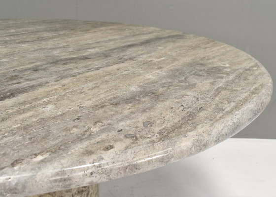 Image 1 of Modern Grey Travertine dining table