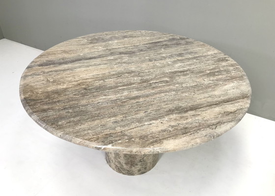 Image 1 of Modern Grey Travertine dining table