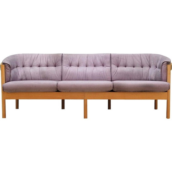 Image 1 of Vintage Lilac velour sofa, Denmark 1970s