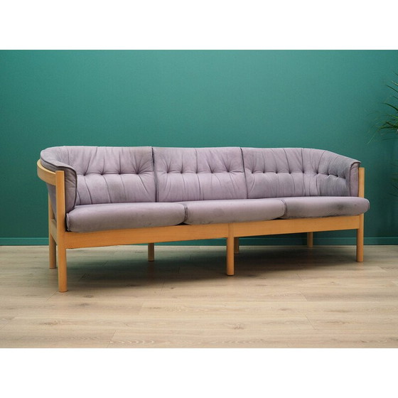 Image 1 of Vintage Lilac velour sofa, Denmark 1970s